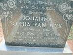 WYK Johanna Sophia, van nee GREYLING 1906-1981