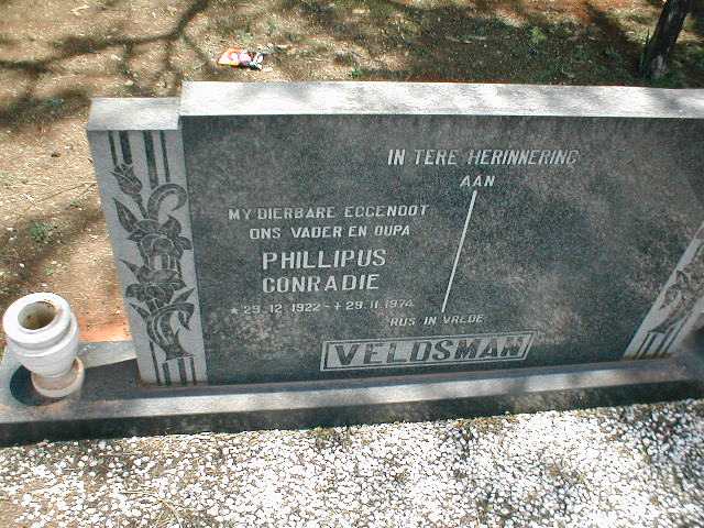 VELDSMAN Phillipus Conradie 1922-1974