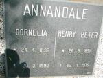 ANNANDALE Henry Peter 1891-1975 & Cornelia 1896-1990
