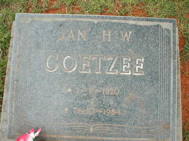 COETZEE Jan H. W. 1920-1984