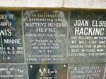 HEYNS Matthys Hendrik 1941-1990 :: HACKING Joan Elsie 1920-1990