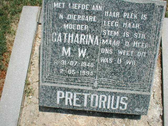 PRETORIUS Catharina M.W. 1940-1994