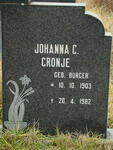 CRONJE Johanna C. nee BURGER 1903-1982