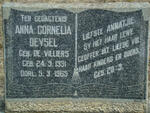DEYSEL Anna Cornelia nee DE VILLIERS 1931-1965