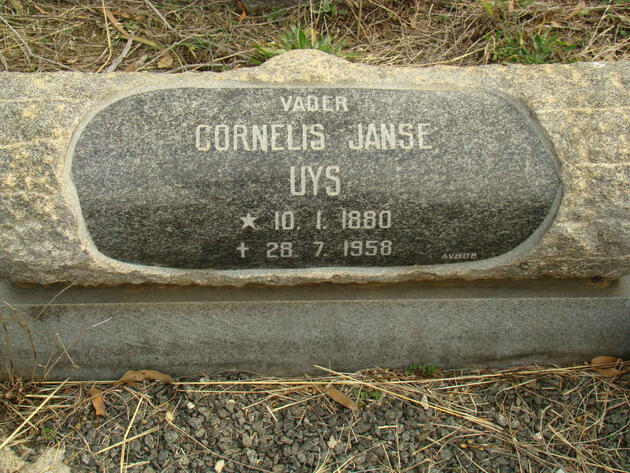 UYS Cornelis Janse 1880-1958
