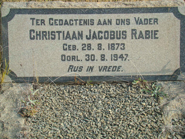 RABIE Christiaan Jacobus 1873-1947