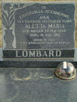 LOMBARD Aletta Maria nee MULLER 1888-1961
