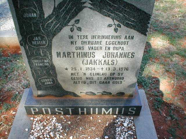 POSTHUMUS Marthinus Johannes 1934-1976