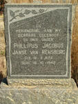RENSBURG Phillipus Jacobus, Janse van 1878-1942