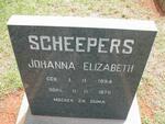 SCHEEPERS Johanna Elizabeth 1894-1975