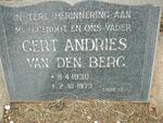 BERG Gert Andries, van den 1930-1973