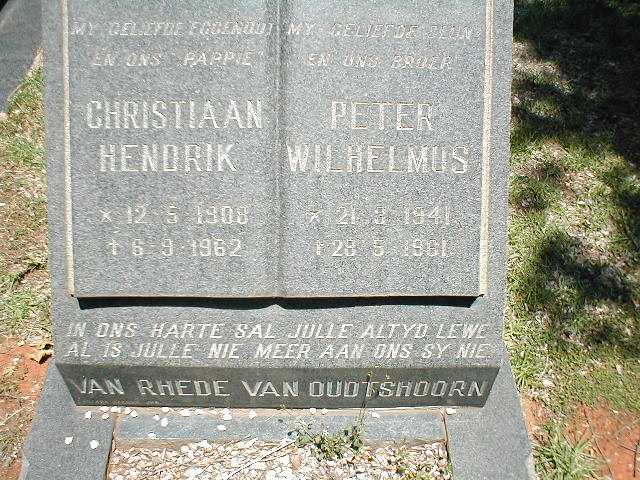OUDTSHOORN Christiaan Hendrik, van Rhede van 1908-1966 :: VAN RHEDE VAN OUDSTSHOORN Peter Wilhelmus 1941-1961