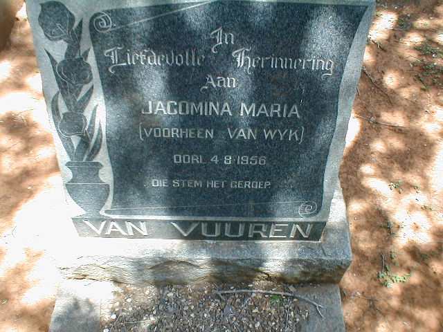 VUUREN Jacomina Maria, van voorheen VAN WYK -1956