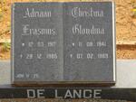 LANGE Adriaan Erasmus, de 1917-1985 & Christina Gloudina 1941-1989