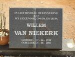 NIEKERK Willem, van 1938-2001
