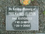 CLAYTON Thelma Iris née RANDALL 1913-2002