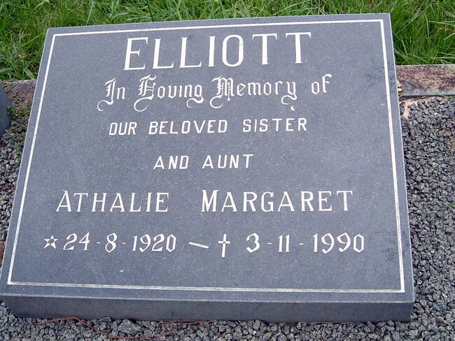ELLIOTT Athalie Margaret 1920-1990