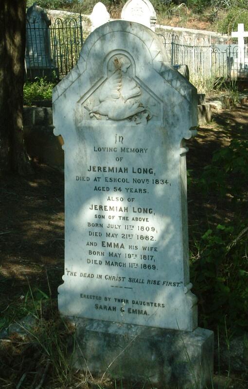 LONG Jeremiah -1834 :: LONG Jeremiah 1809-1882 & Emma 1817-1869