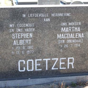 COETZER Stephen Albert 1910-1977 &amp; Martha Magdalena ODENDAAL 1914-