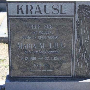 KRAUSE Maria M.J.H.C. nee  VAN OUDTSHOORN  1901-1986
