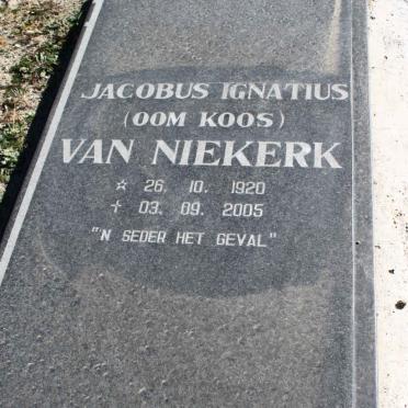 NIEKERK Jacobus Ignatius, van 1920-2005