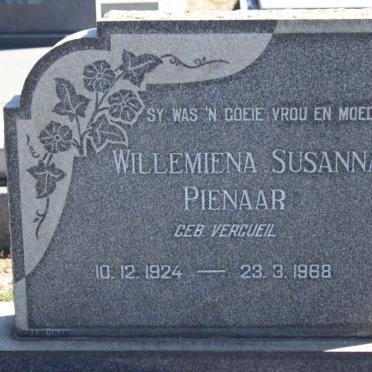 PIENAAR Willemiena Susanna nee VERCUEIL 1924-1968