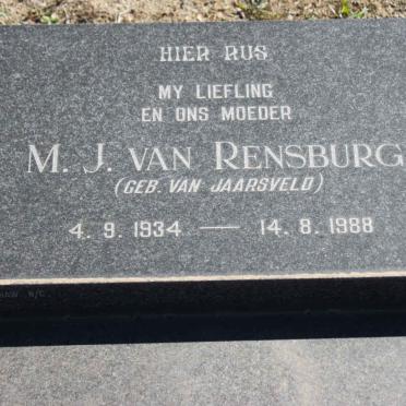 RENSBURG M.J., van nee VAN JAARSVELD 1934-1988