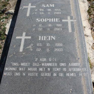 SCHÄFER Sam 1955-2003 :: SCHÄFER Sophie 1961-2003 :: SCHÄFER Hein 1989-2003