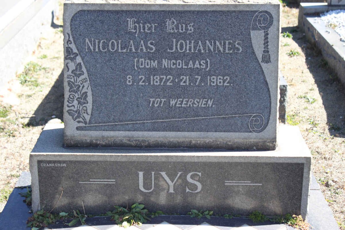 UYS Nicolaas Johannes 1872-1962