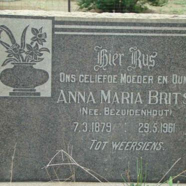 BRITS Anna Maria nee BEZUIDENHOUT 1879-1961