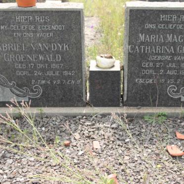 GROENEWALD Gabriel van Dyk 1867-1942 &amp; Maria Magdalena Cathrina VAN ROOYEN 1879-1963