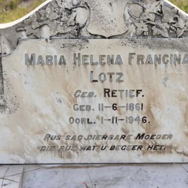 LOTZ Maria Helena nee RETIEF 1861-1946