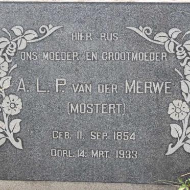 MERWE A.L.P., van der nee MOSTERT 1854-1933