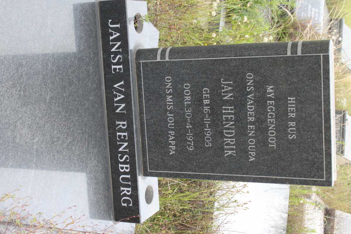 RENSBURG Jan Hendrik, Janse van 1905-1979