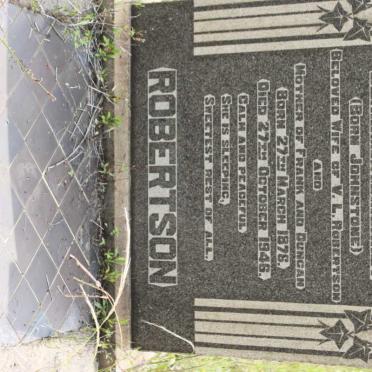 ROBERTSON Bernarda Margaret nee JOHNSTONE 1876-1946