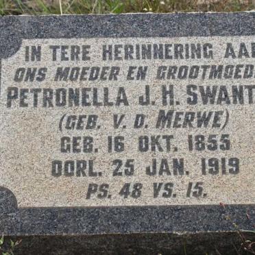 SWANTON Petronella J.H. nee V.D. MERWE 1855-1919