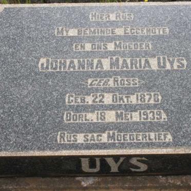 UYS Johanna Maria nee ROSS 1878-1939