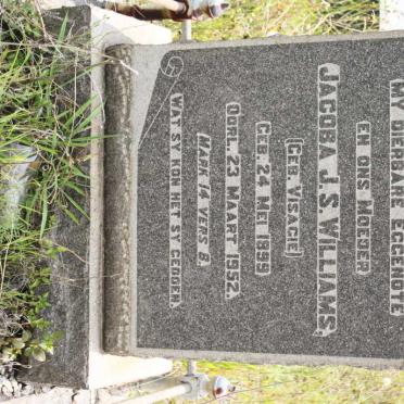 WILLIAMS Jacoba J.S. geb VISAGIE 1899-1952