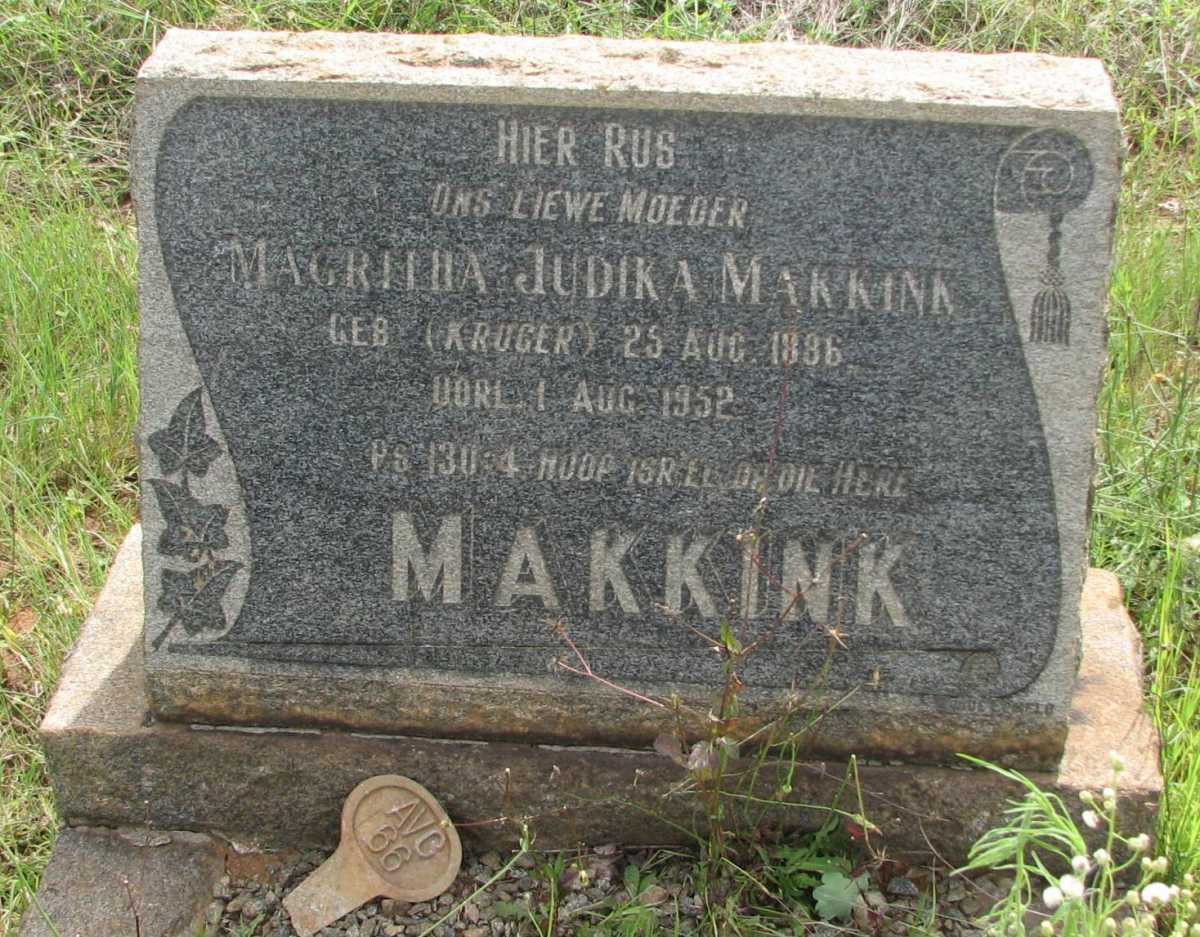 MAKKINK Magritha Judica nee KRUGER 1886-1952