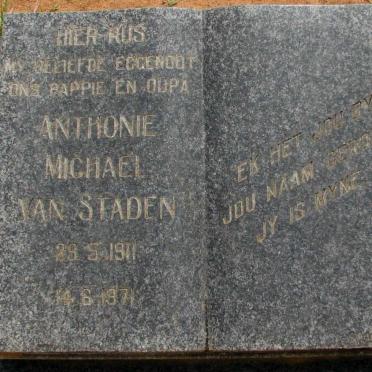 STADEN Anthonie Michael, van 1911-1971