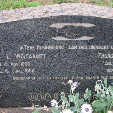 WOLFAARDT Phillippus E. 1868-1935 &amp; Zachcryda C.M. EKSTEEN 1881-