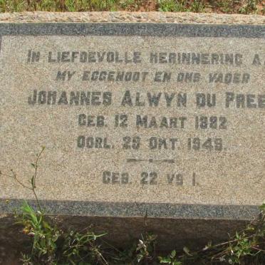 PREEZ Johannes Alwyn, du 1882-1949