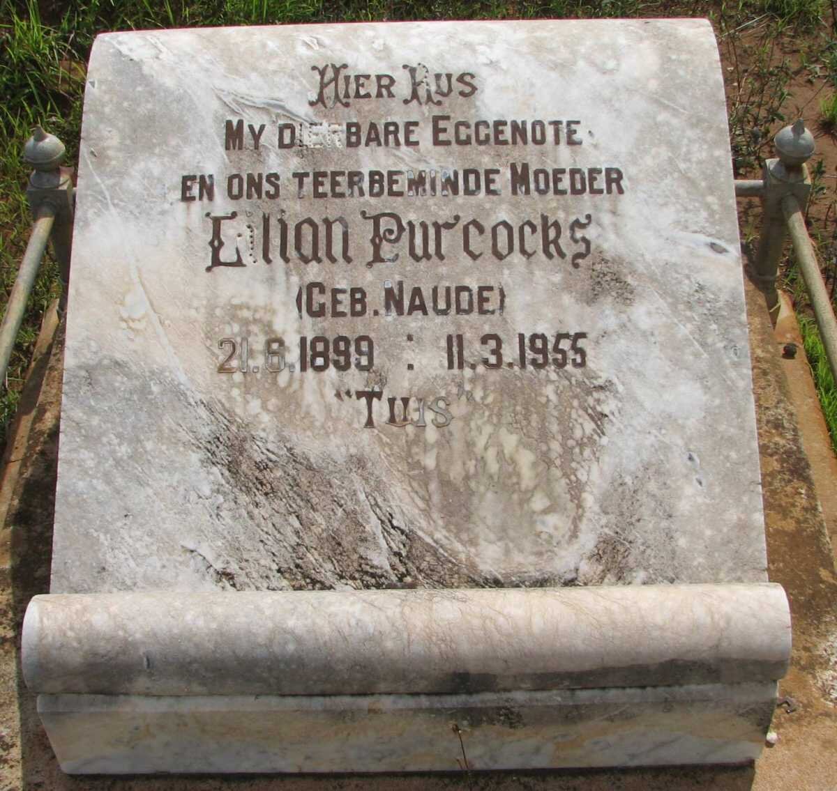 PURCOCKS Lilian nee NAUDE 1899-1955