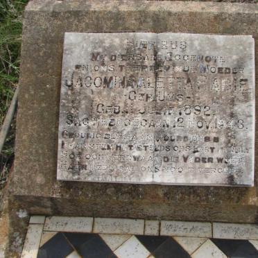 RABIE Jacomina Aletta nee UYS 1892-1948