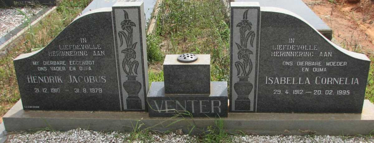 VENTER Hendrik Jacobus 1910-1979 &amp; Isabella Cornelia 1912-1995