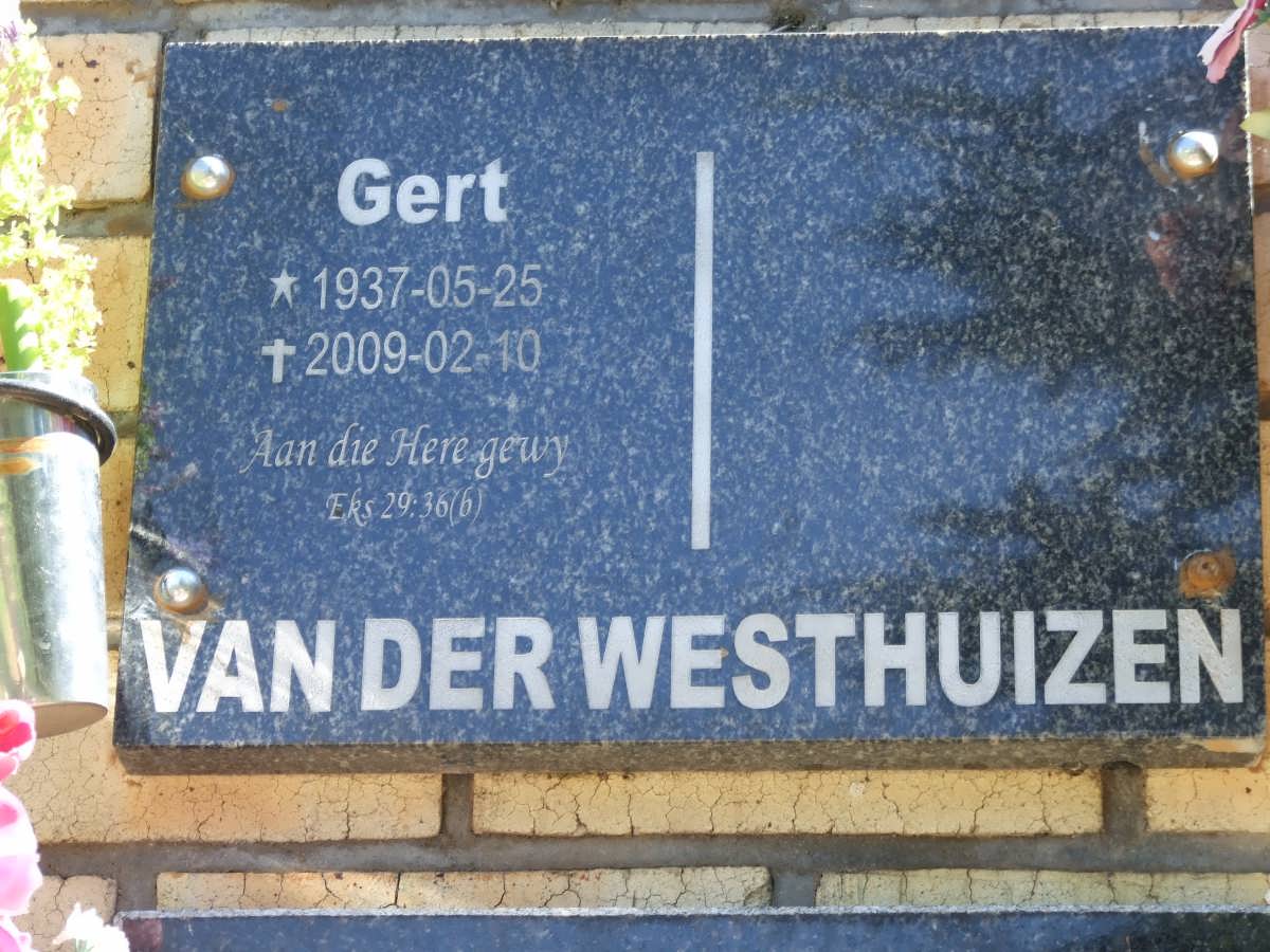WESTHUIZEN Gert, van der 1937-2009