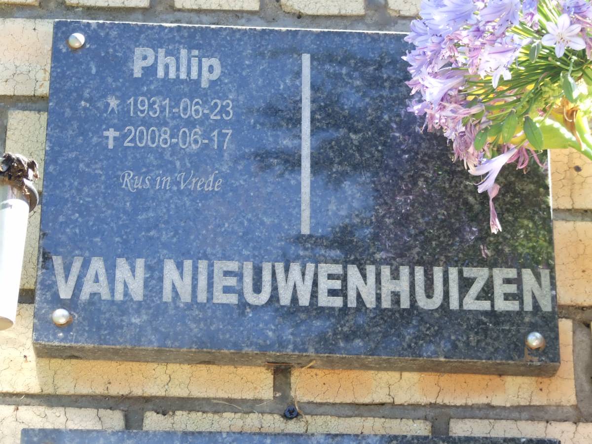 NIEUWENHUIZEN Phlip, van 1931-2008