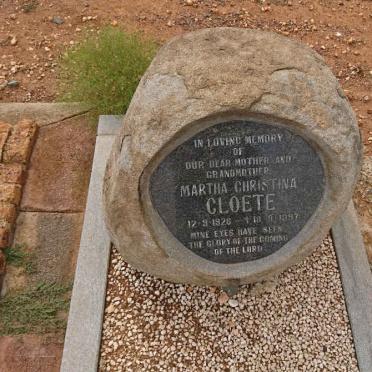 CLOETE Martha Christina 1926-1997