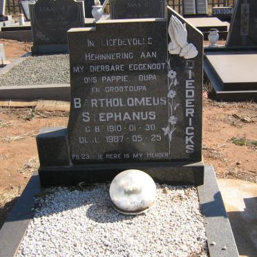 DIEDERICKS Bartholomeus Stephanus 1910-1987