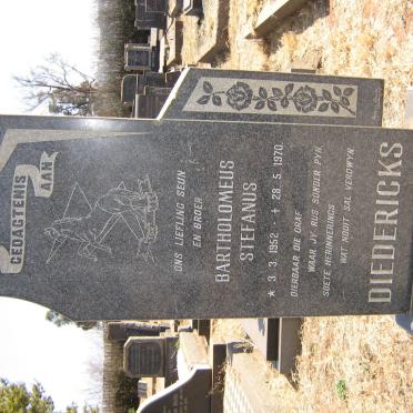 DIEDERICKS Bartholomeus Stefanus 1952-1970